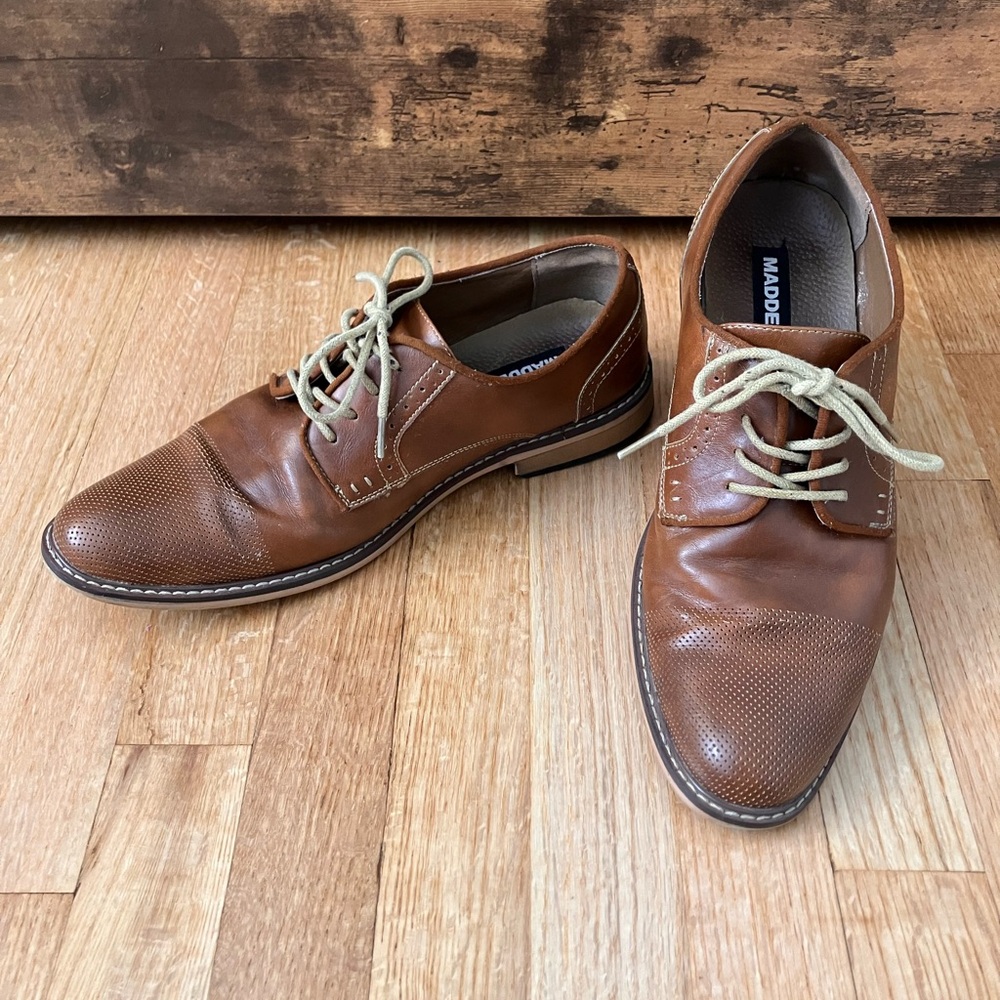 Steve Madden M-Alk Classic Cognac Brown Oxford Dress Shoes Size US 10 WM910771